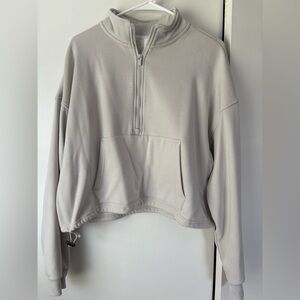 90 Degree By Reflex Light Gray Half-Zip Hoodie